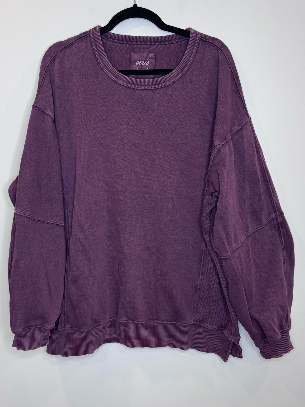 Aerie berry Mauve Crewneck oversized Pullover Sweatshirt sz medium